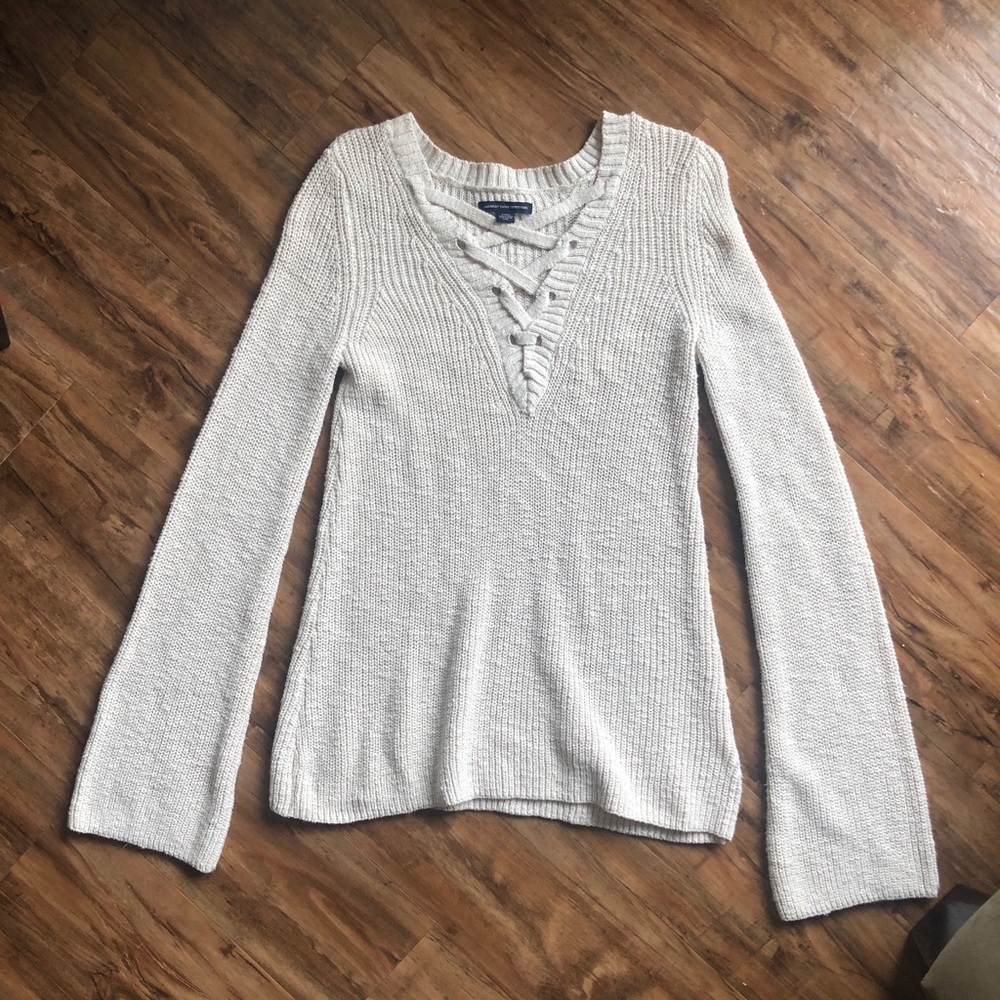 AE Lace Up Pullover Sweater